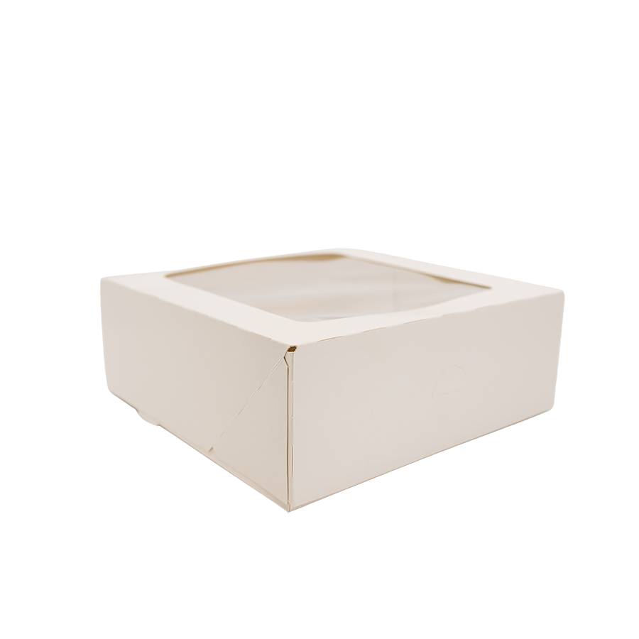 POJEMNIK KARTONOWY 207x192x90 CIASTO BIAŁY - OKIENKO